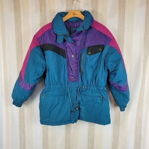 Vintage 90s St. John's Bay Puffer Coat‎ Blue Purple Size Medium/Large